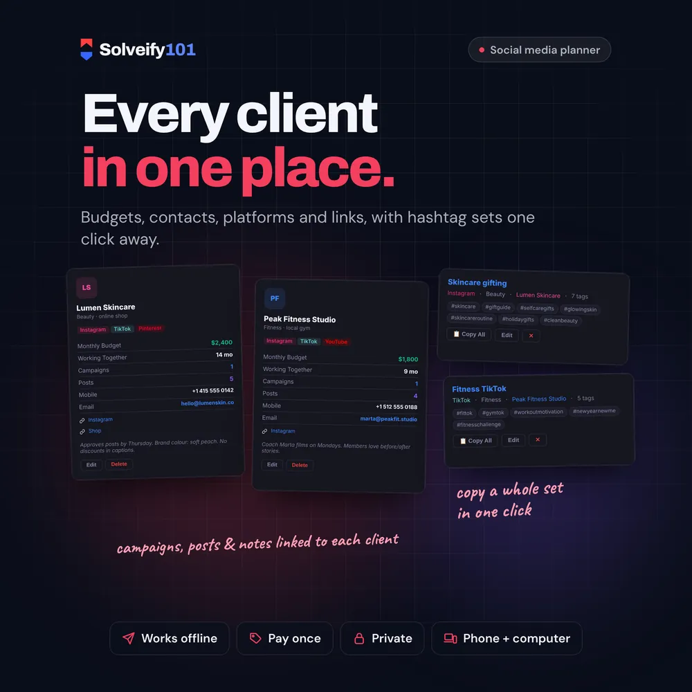 Marketing Planner 101: Every client in one place.